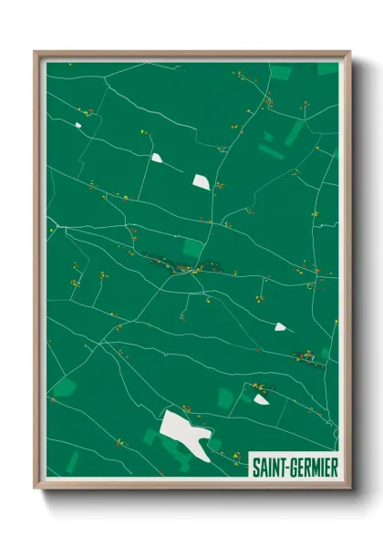 Une affiche de carte sur Saint-Germier