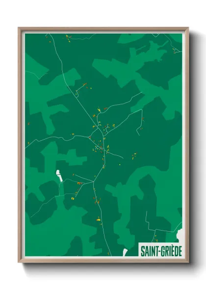 Une affiche de carte sur Saint-Griède