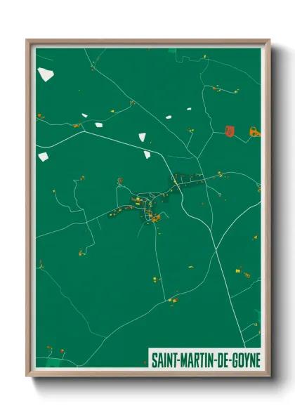 Une affiche de carte sur Saint-Martin-de-Goyne