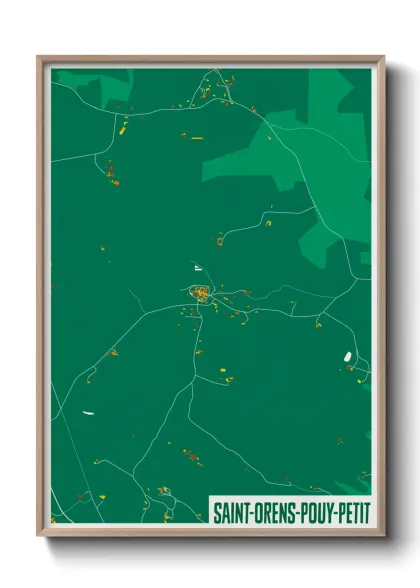 Une affiche de carte sur Saint-Orens-Pouy-Petit
