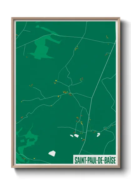 Une affiche de carte sur Saint-Paul-de-Baïse
