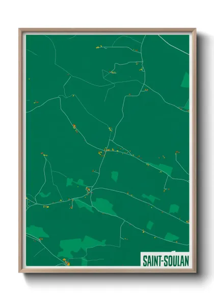 Une affiche de carte sur Saint-Soulan