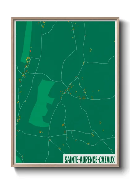 Une affiche de carte sur Sainte-Aurence-Cazaux