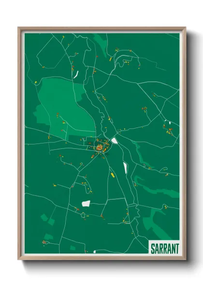 Une affiche de carte sur Sarrant