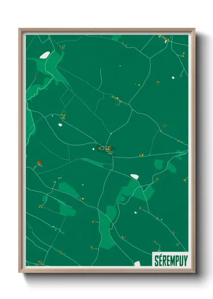 Une affiche de carte sur Sérempuy