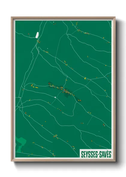 Une affiche de carte sur Seysses-Savès