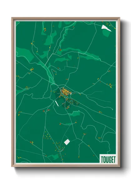 Une affiche de carte sur Touget