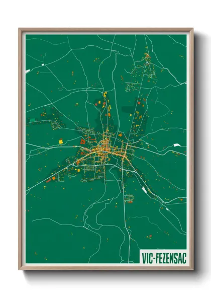 Une affiche de carte sur Vic-Fezensac