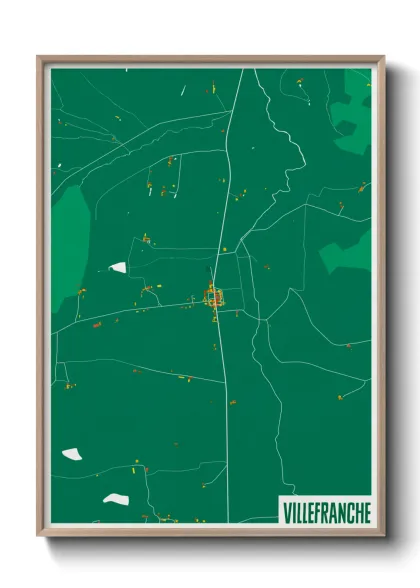 Une affiche de carte sur Villefranche