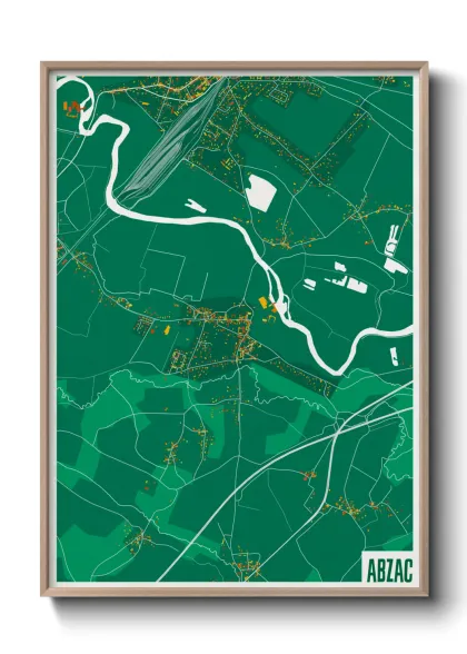 Une affiche de carte sur Abzac