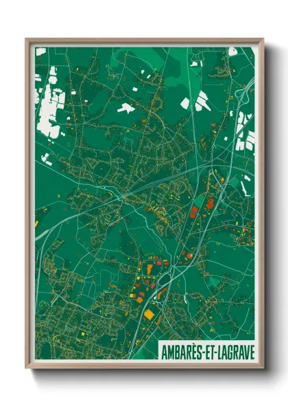 Une affiche de carte sur Ambarès-et-Lagrave