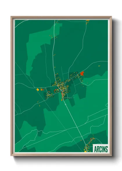 Une affiche de carte sur Arcins