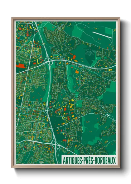 Une affiche de carte sur Artigues-près-Bordeaux