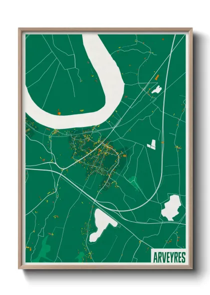 Une affiche de carte sur Arveyres