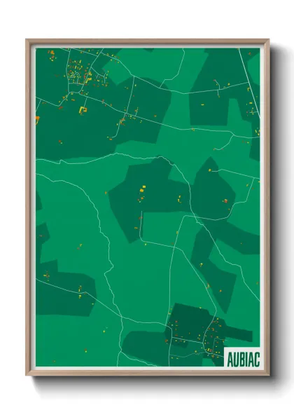 Une affiche de carte sur Aubiac