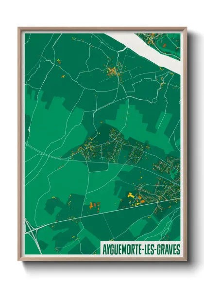 Une affiche de carte sur Ayguemorte-les-Graves