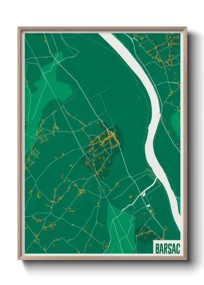 Une affiche de carte sur Barsac