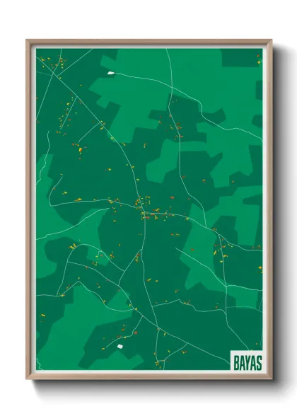 Une affiche de carte sur Bayas