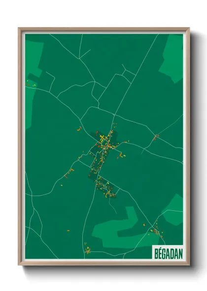 Une affiche de carte sur Bégadan