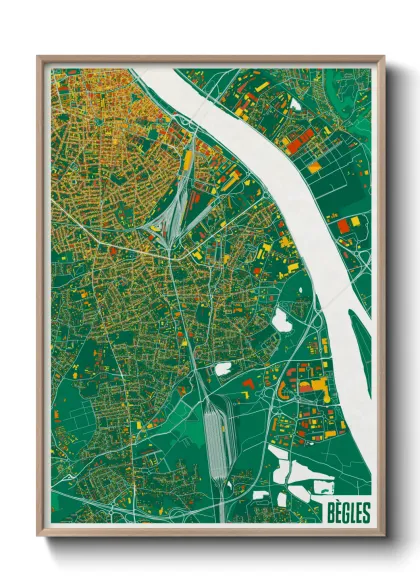 Une affiche de carte sur Bègles