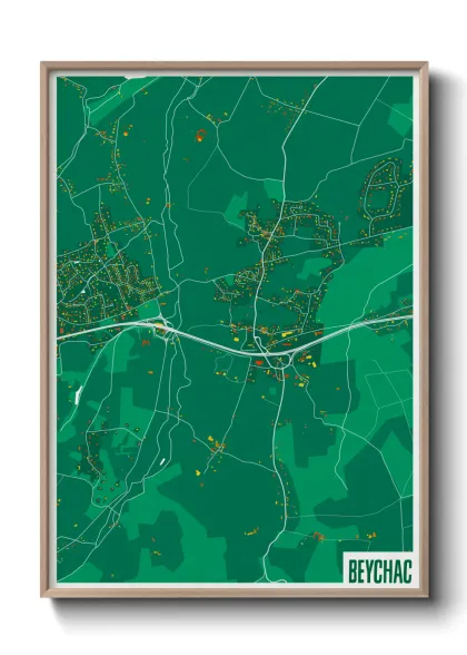 Une affiche de carte sur Beychac