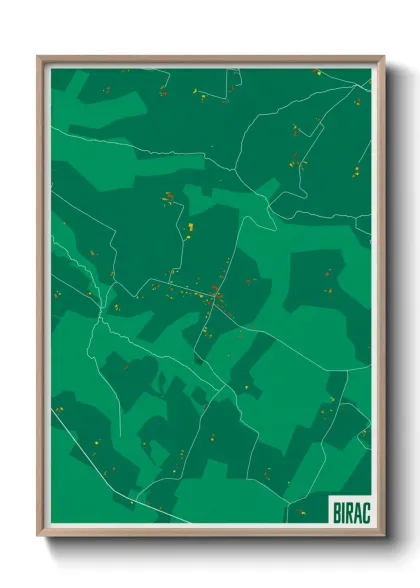 Une affiche de carte sur Birac