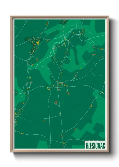 Une affiche de carte sur Blésignac