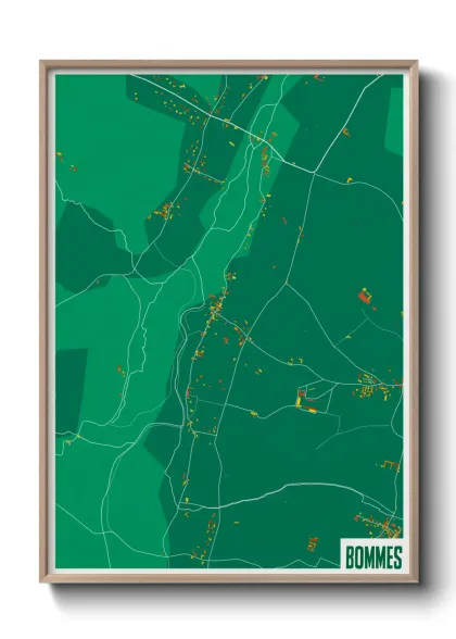 Une affiche de carte sur Bommes
