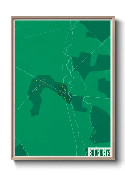 Une affiche de carte sur Bourideys