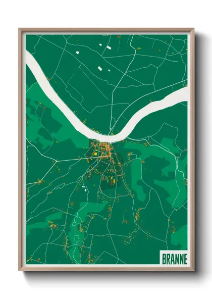 Une affiche de carte sur Branne
