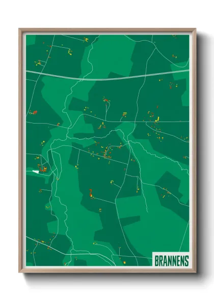 Une affiche de carte sur Brannens