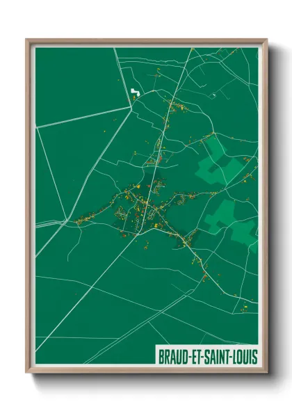 Une affiche de carte sur Braud-et-Saint-Louis