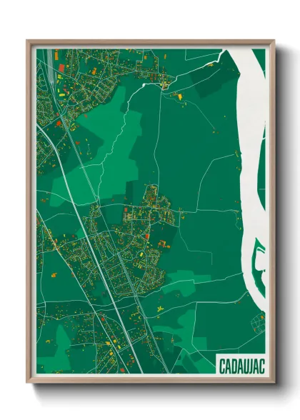 Une affiche de carte sur Cadaujac