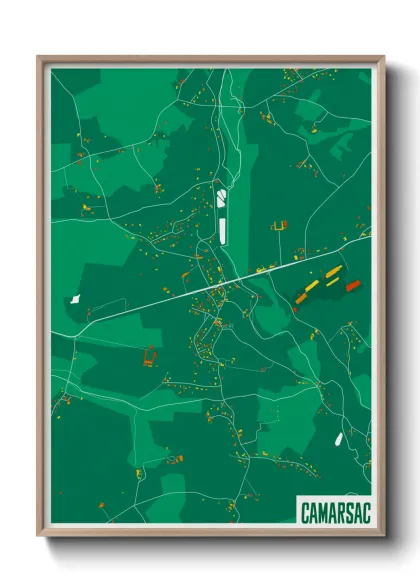 Une affiche de carte sur Camarsac