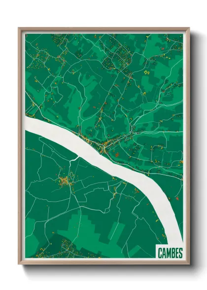 Une affiche de carte sur Cambes