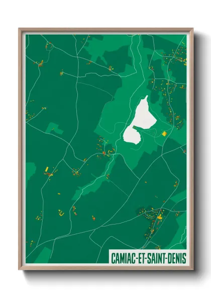 Une affiche de carte sur Camiac-et-Saint-Denis