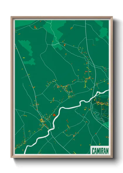 Une affiche de carte sur Camiran