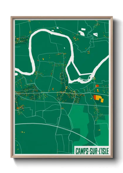 Une affiche de carte sur Camps-sur-l'Isle