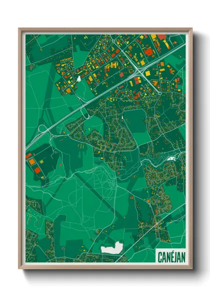 Une affiche de carte sur Canéjan
