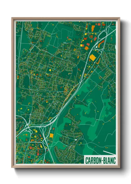 Une affiche de carte sur Carbon-Blanc