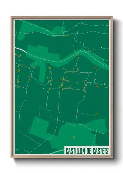 Une affiche de carte sur Castillon-de-Castets