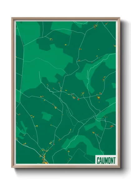 Une affiche de carte sur Caumont