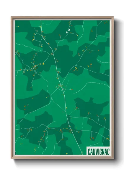 Une affiche de carte sur Cauvignac