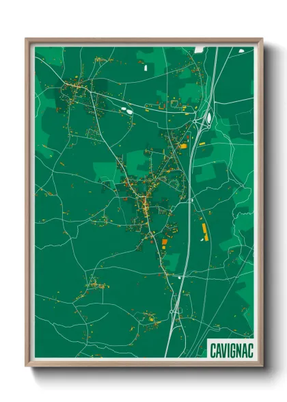 Une affiche de carte sur Cavignac
