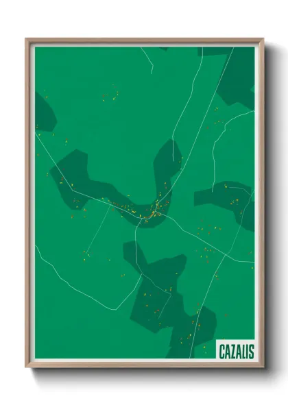 Une affiche de carte sur Cazalis