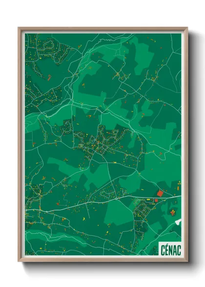 Une affiche de carte sur Cénac