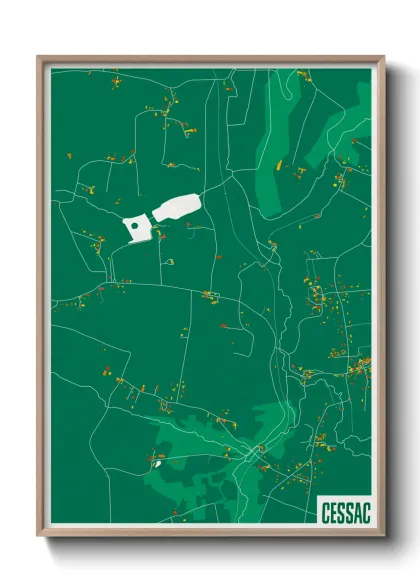 Une affiche de carte sur Cessac