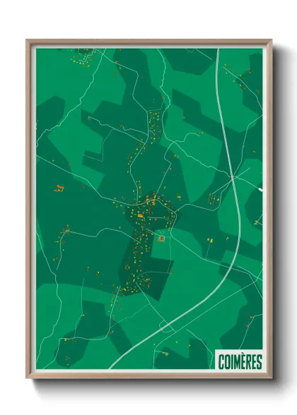 Une affiche de carte sur Coimères