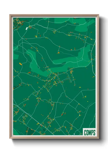 Une affiche de carte sur Comps