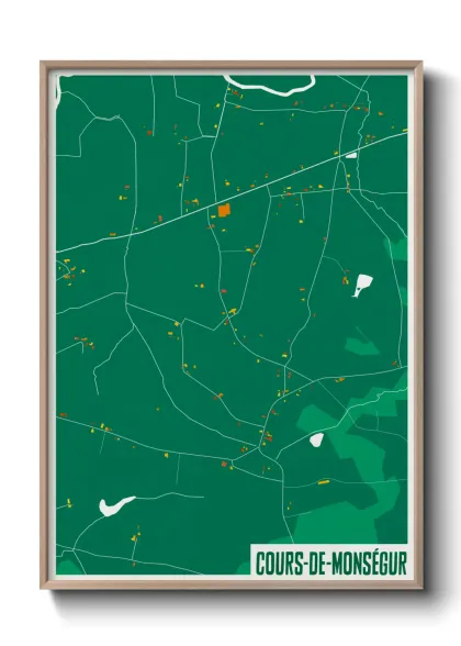 Une affiche de carte sur Cours-de-Monségur